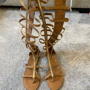 Knee high gladiator style sandals